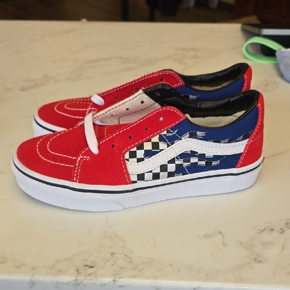 Vans Red and Blue Checkered Sneakers